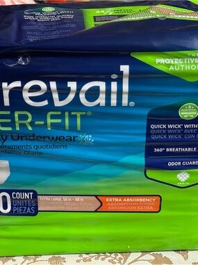 Prevail Over-Fit Adult Underwear - Blue & Green Packaging